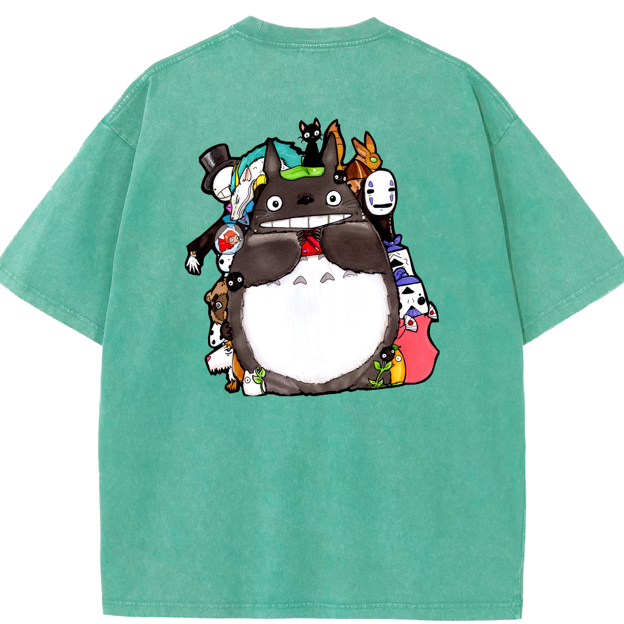 （画像用） となりのトトロ 草壁メイ 草壁サツキ My Neighbor Totoro Satsuki Kusakabe Mei Kusakabe 綿100% ヴィンテージ風 半袖Tシャツ（背面プリント）